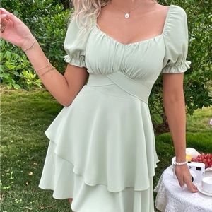 Sweetheart Neck Layered Dress